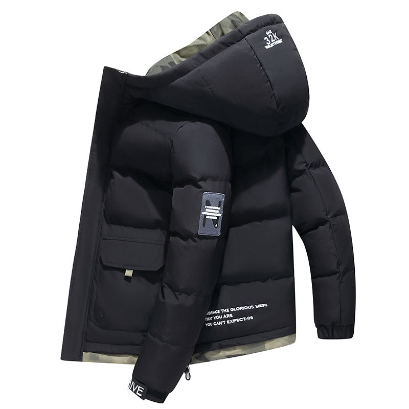 New men's coat winter down cotton-padded jacket cotton-padded jacket hooded Korean handsome padded cotton-padded jacket Korean cotton-padded jacket men's clothing