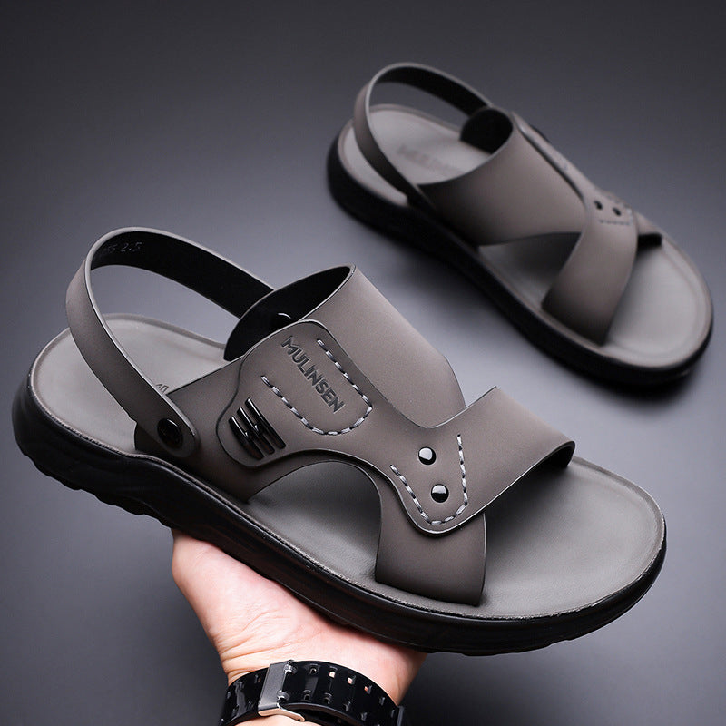 Summer Sandals Men's Non-slip Soft Sole New High-grade Thick Sole Wear-resistant Driving Outfit Dual-use Beach Sandals for Men