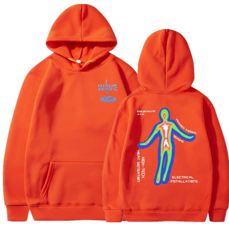 [Cross-border European Code] Skeleton Thermal Imaging Graphic Print Hoodie