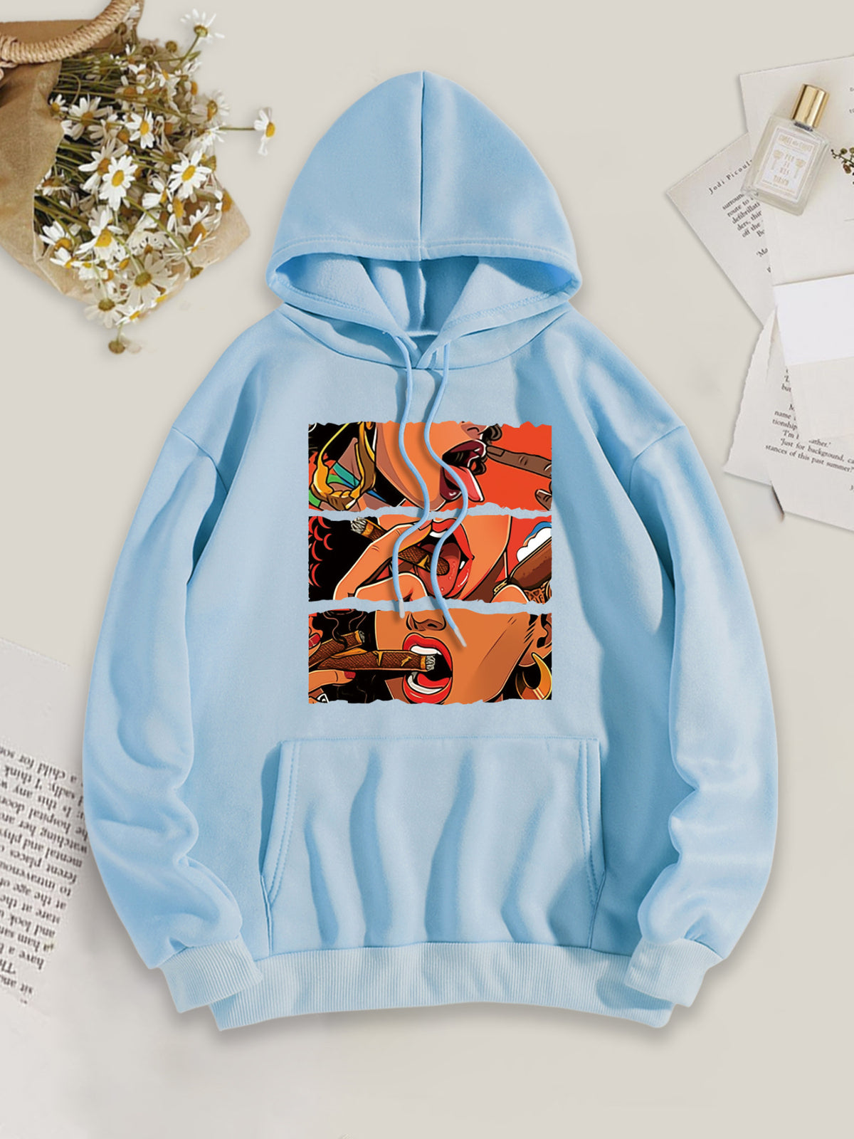 Women's Casual Multicolor Hoodie-Print Hoodie