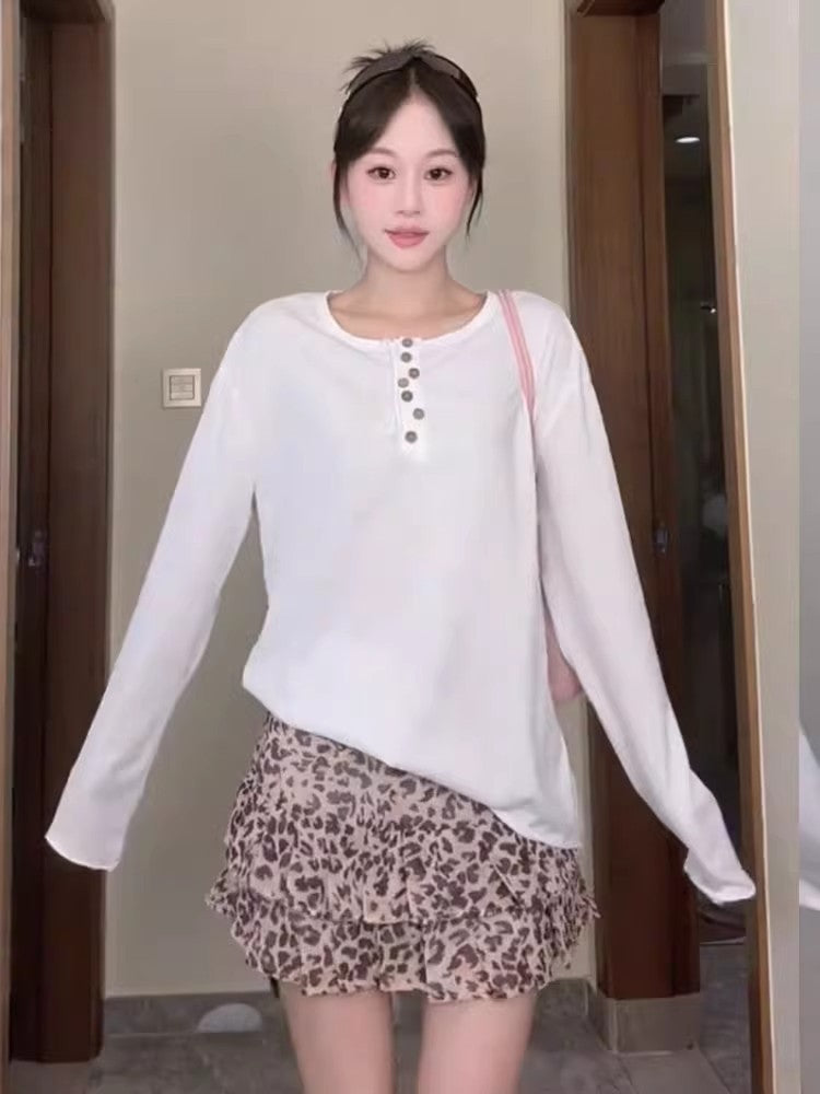 This Year's Popular Women's White Long-Sleeved T-Shirts 2025 New Autum Loose and Light Mature Niche Non-Colliding Tops