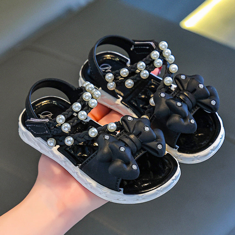 New Children's Bow Princess Sandals Soft Sole Girls Baby Soft Sole Cute Summer Girls Cute Sandals