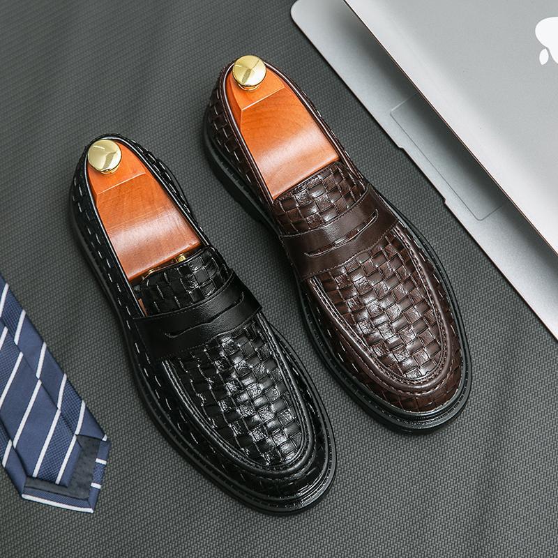2025 New Autum Slip-On Leather Shoes for Men, Breathable British Style Lazy Men's Casual Large Size Loafers