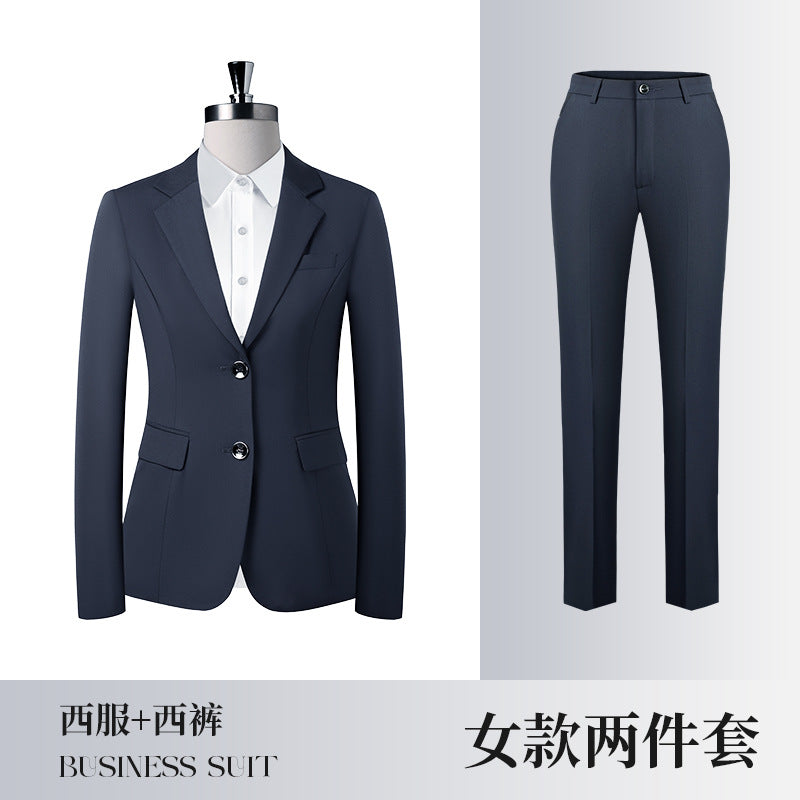 Four Seasons Serge Suit Business Suit for Men and Women Autumn Slim-fit Business Suit Women's Pants Vest Dress