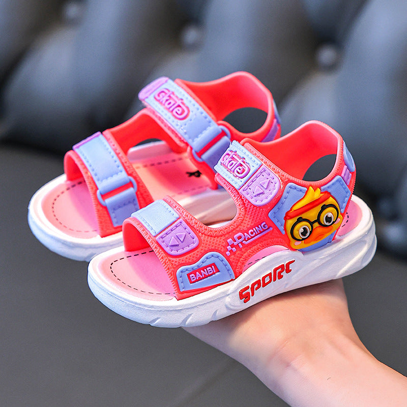 Boys Sandals 2025 Summer Large Children Non-slip Soft Bottom Velcro Casual Beach Shoes Girls Baby Shoes