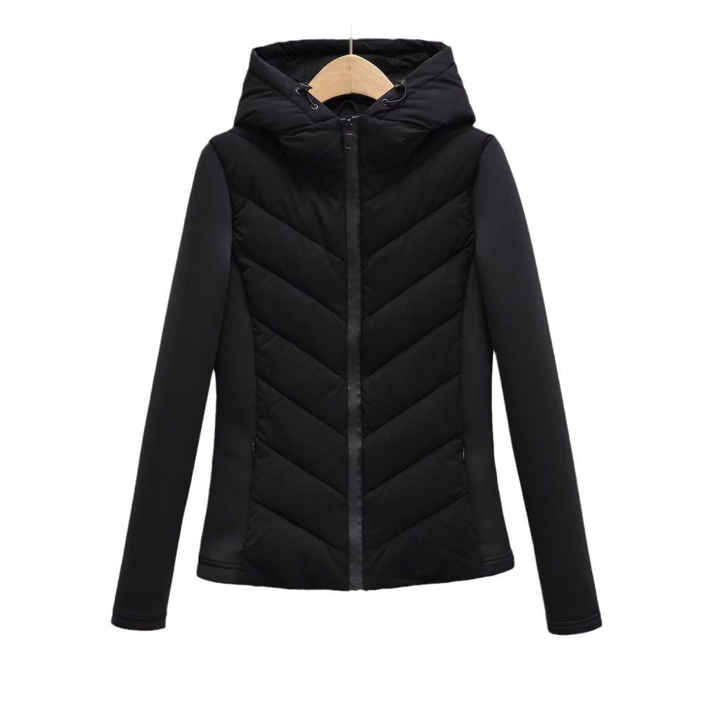Za Cross-Border Women's Clothing Wholesale Hooded Slim Cotton Jacket Women's Winter New Splicing Warm Top 8073205