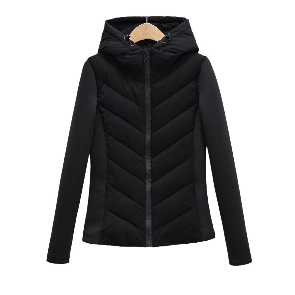 Za Cross-Border Women's Clothing Wholesale Hooded Slim Cotton Jacket Women's Winter New Splicing Warm Top 8073205