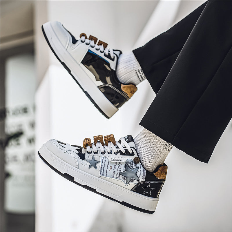 Meiretu Star Shoes Original Couple Shoes Men's and Women's Summer Versatile White Shoes 2025 New Men's and Women's Sneakers 982