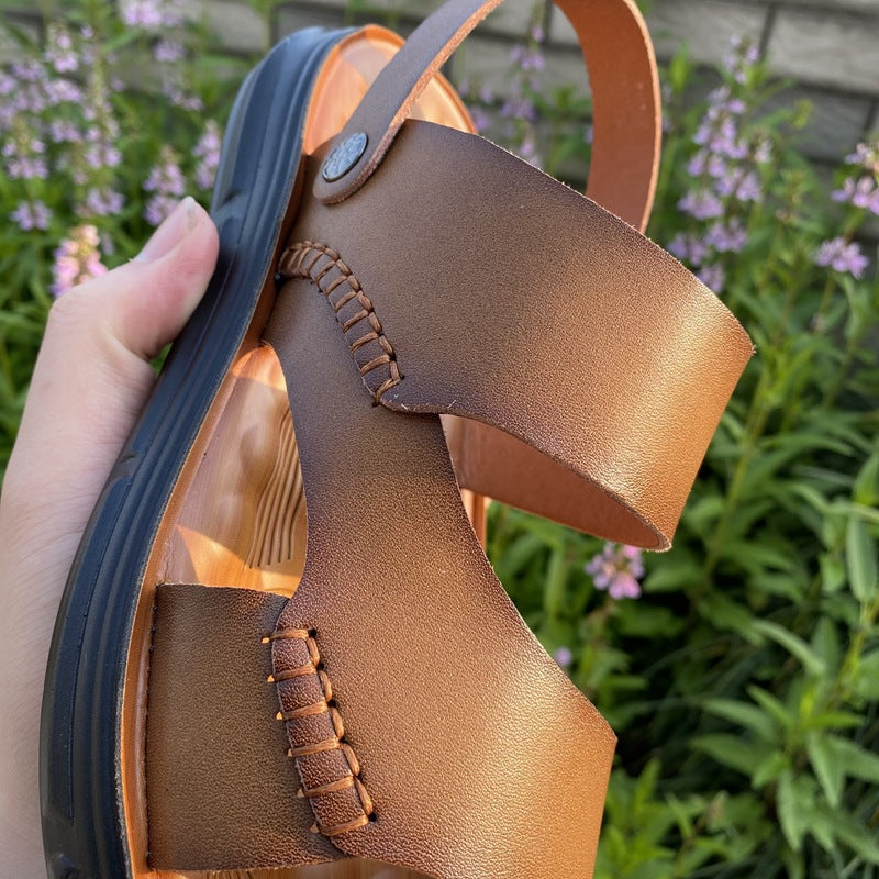 Men's Sandals, Genuine Leather Summer Beach Shoes, Dual-Purpose Sandals, 2026 New Trendy Soft-Soled Men's Shoes, Casual Non-Slip Shoes