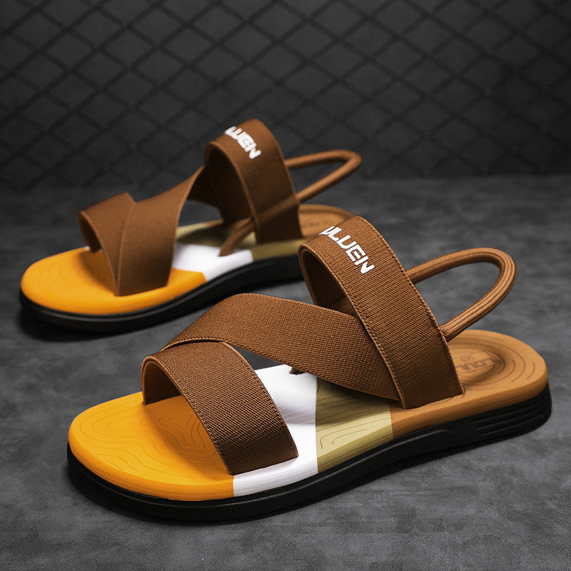 Sports High-Looking, Soft-Soled, Water-Resistant Men's Summer Cross-Border Sandals, Men's Driving Beach Shoes, Trendy Outdoor Wear, Lightweight Sandals
