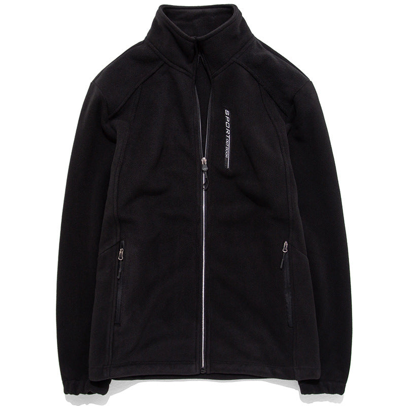 Spring and Autumn Fleece Clothes Women's Outdoor Warm Breathable Cardigan Vertical Collar Slimming Polar Fleece Jacket for Men's Climbing Cross-border Special