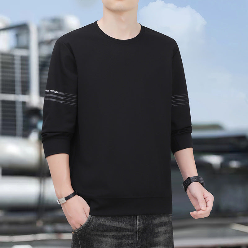 Cross-Border Wholesale Men's Sweatshirts Trendy Brand High-End Spring and Autumn 2025 New American Style Crew Neck Youth Long-Sleeve Boys