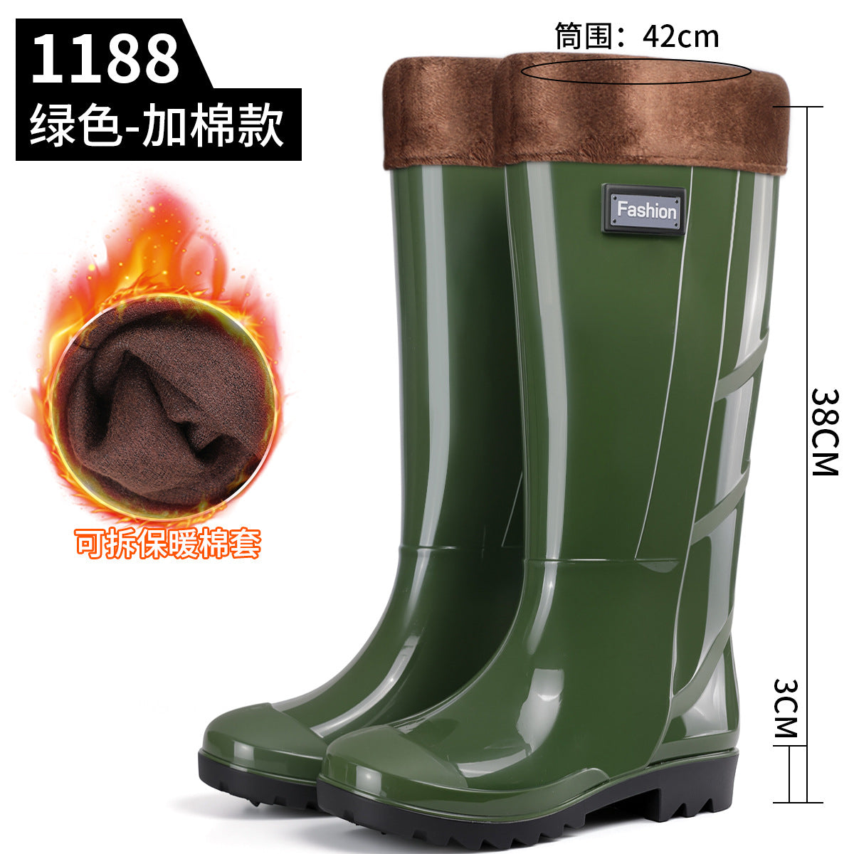 Men's Gray Plain Rain Boots, Labor Protection Boots, High Rain Boots, Protective Long-Tube Men's Water Shoes, Outdoor Camouflage Water Boots, Rubber Boots