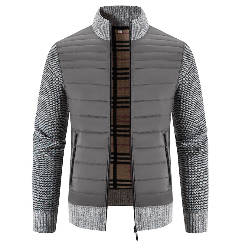 2022 New Style Collar Stitching Fashionable Casual Youth Zipper Cardigan Long-sleeved Slim-fit Men's Sweater Sweater