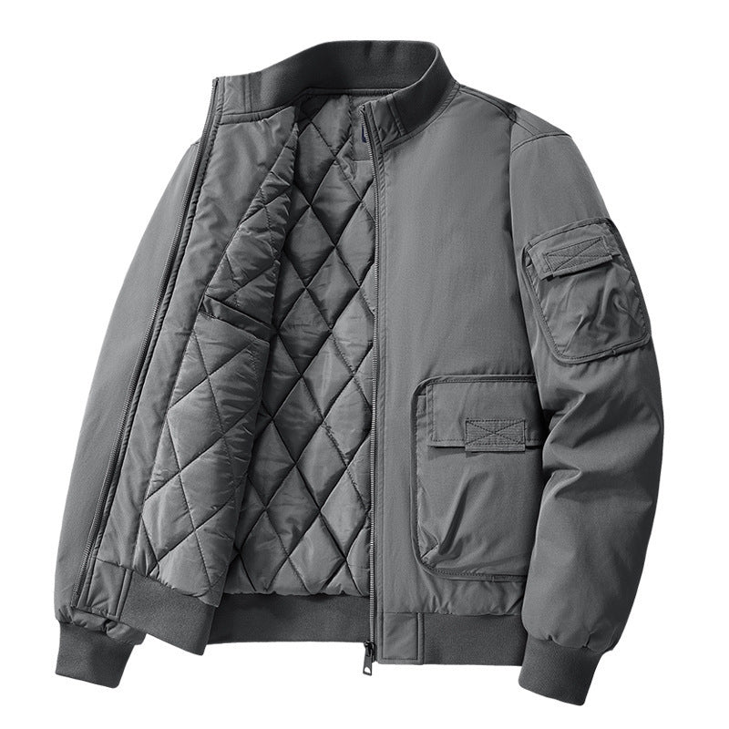 Flying Suit Men's Jacket Cotton Coat Autumn and Winter American Retro Loose Casual Middle-aged Casual Jacket Cotton Coat Coat