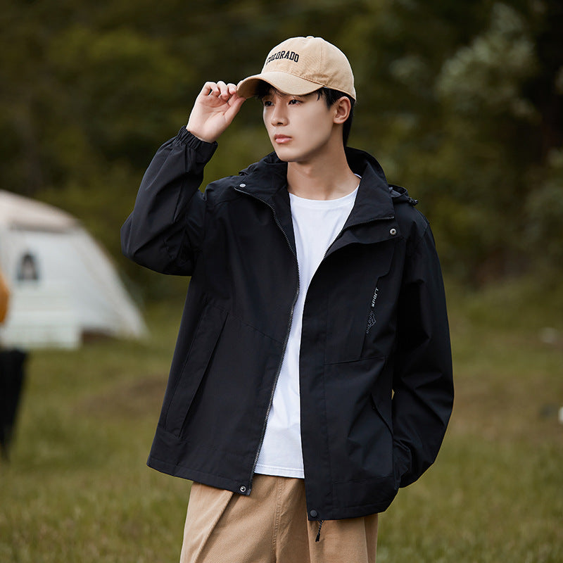 Mountain-Style Autumn and Winter Jackets for Men and Women, Single-Layer Couple Windproof and Waterproof Outdoor Trendy Brand Jackets, Mountaineering Clothing