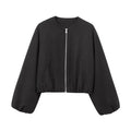 KAOPU ZA Women's 2025 Winter Soft Base All-Match Long Sleeve Soft Bomber Jacket Coat