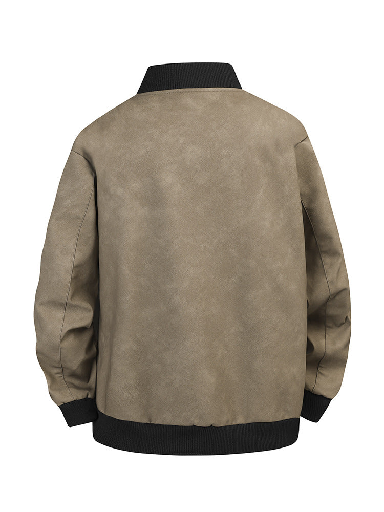 [Cross Border] Leather Men's 2025 New Men's pu Leather Jacket Biker Jacket Leather Men