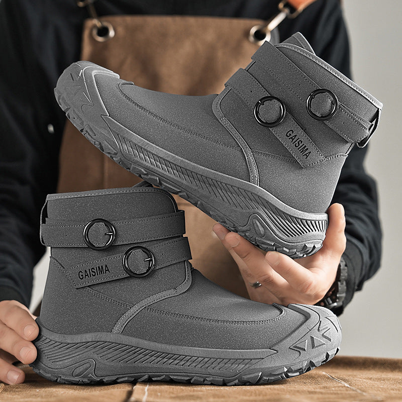 Autumn and Winter New Men's High-top Thick-soled Martins Trendy British Outdoor Tooling Casual Short Boots Live Anti-slip Men's Boots