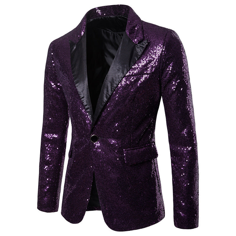 European and American Performance Suits, Gold Sequin Suits, Korean Suits, Nightclub Men's Clothing, Host Emcee Studio Jackets