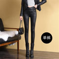 Matte Leather Pants for Women 2025 New High-Waisted Winter Fleece-Lined Thickeneded Outer Leggings Frosted Pu Imitation Leather Matte