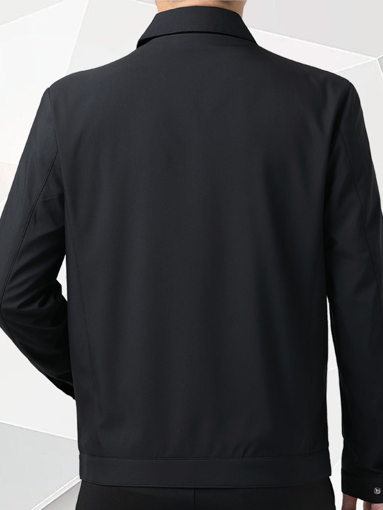 Men's Middle-Aged Jacket Casual Coat Spring and Autumn New Style Men's Dad's Clothing Top with Lapel Windproof