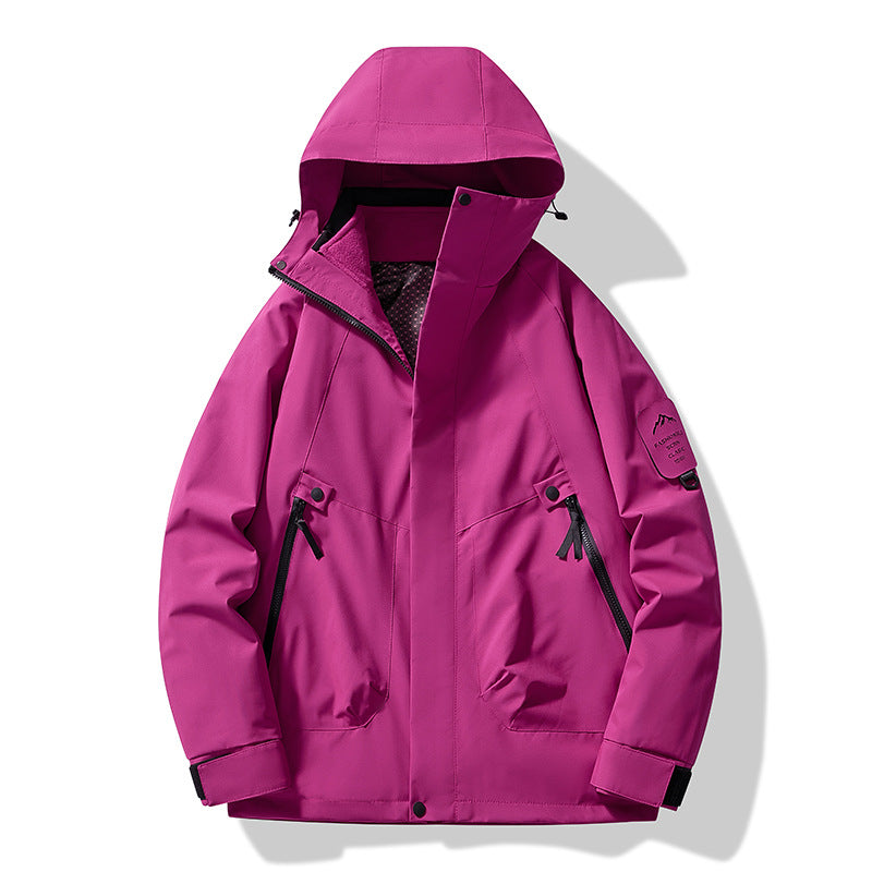 Jacket for Autumn and Winter, 25 Styles of Warm Coats, Windproof and Waterproof Outdoor Jackets, Detachable Two-Piece Set, Couple's Hiking Clothing
