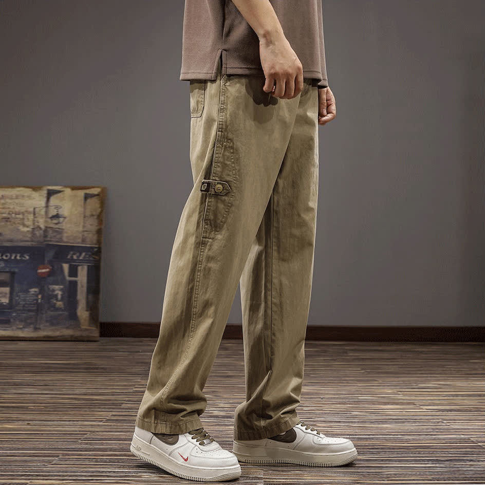Japanese Tooling Pants Men's Loose Straight Wide Leg Pants 2024 New Arrival Thin All-Match Casual Pants Men's Trendy Pants