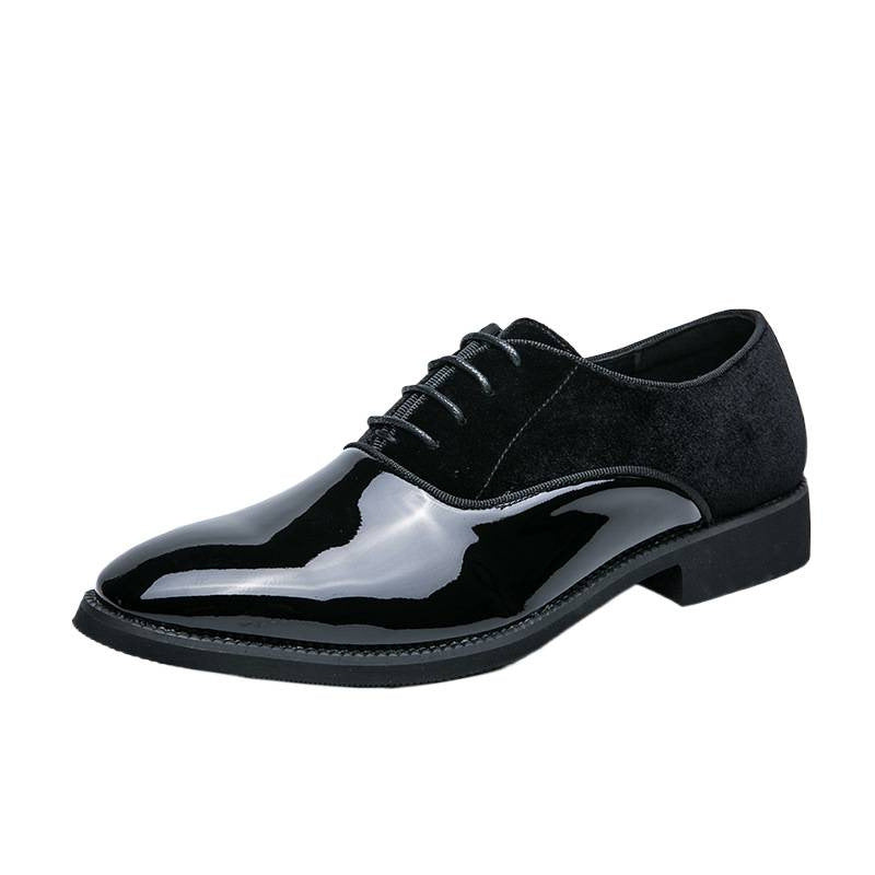 Men's Formal Business Leather Shoes in Large Sizes for Foreign Trade, Trendy Low-Top British Pointed Wedding Groom Shoes in Stock