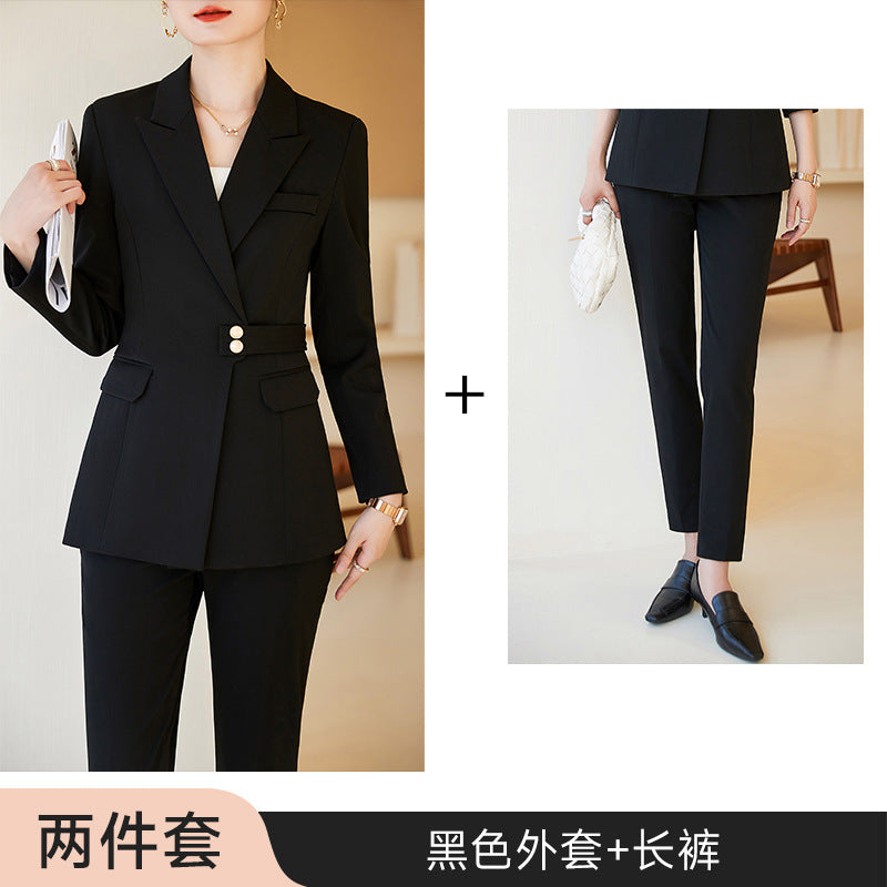 Professional suit suit women's spring and autumn elegant slim waist design suit workplace work clothes commuter work clothes