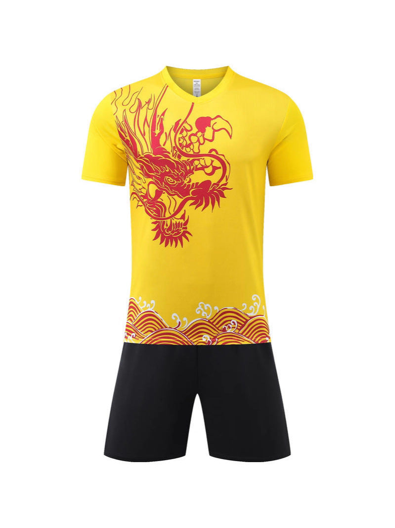 Sports Short-Sleeved Suit Summer Quick-Drying Sportswear Youth National Trend Group Training Suit Custom-Made Men's Short-Sleeved Shorts