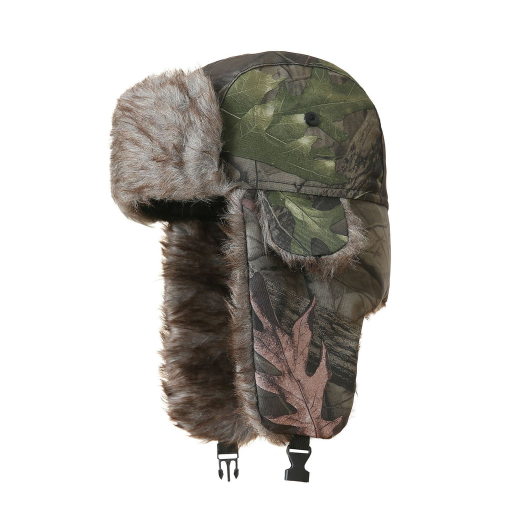 Autumn and Winter Camouflage Lei Feng Hats for Men and Women, Outdoor Cycling Windproof and Cold-Proof Ski Hats, Thickened Ear Protection Hats, Cross-Border
