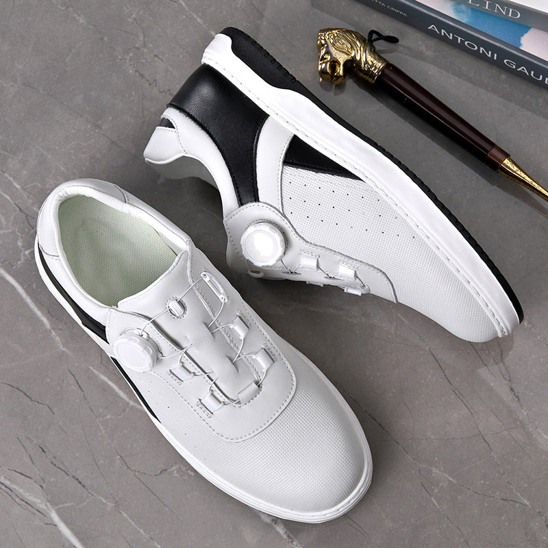 New golf men's sneakers leather knob lazy slip-on men's casual shoes breathable lightweight sneaker men's
