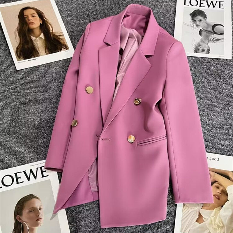 Cross-border Popular Small Suit Commuter plus size Metal Buckle Suit Women Jacket Amazon Women Loose Casual Jacket