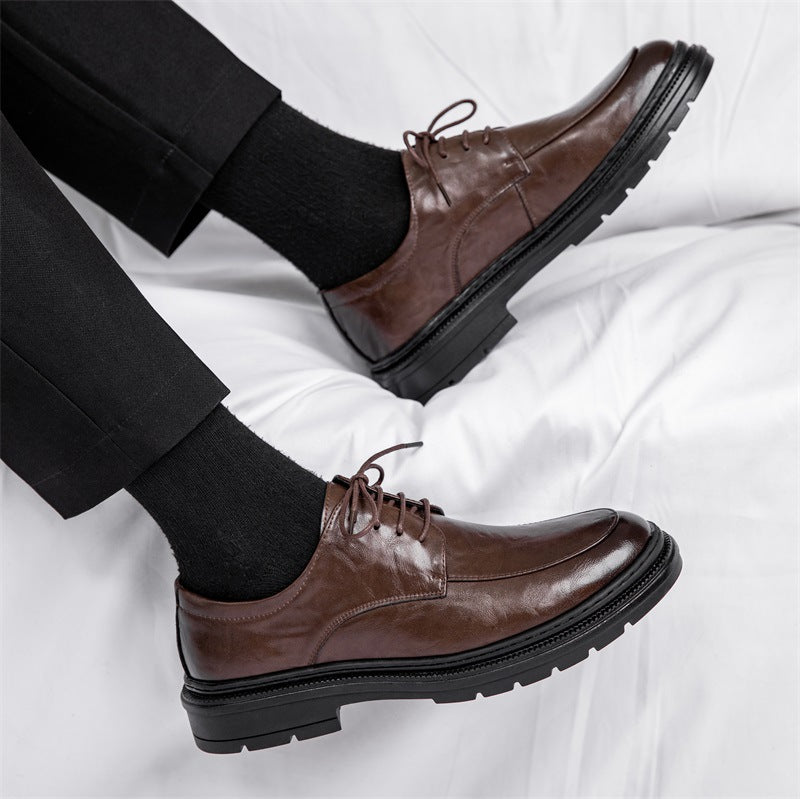 2023 New Men's Leather Shoes Business Formal Casual Men's Shoes Breathable British Men's Trendy Shoes 6096