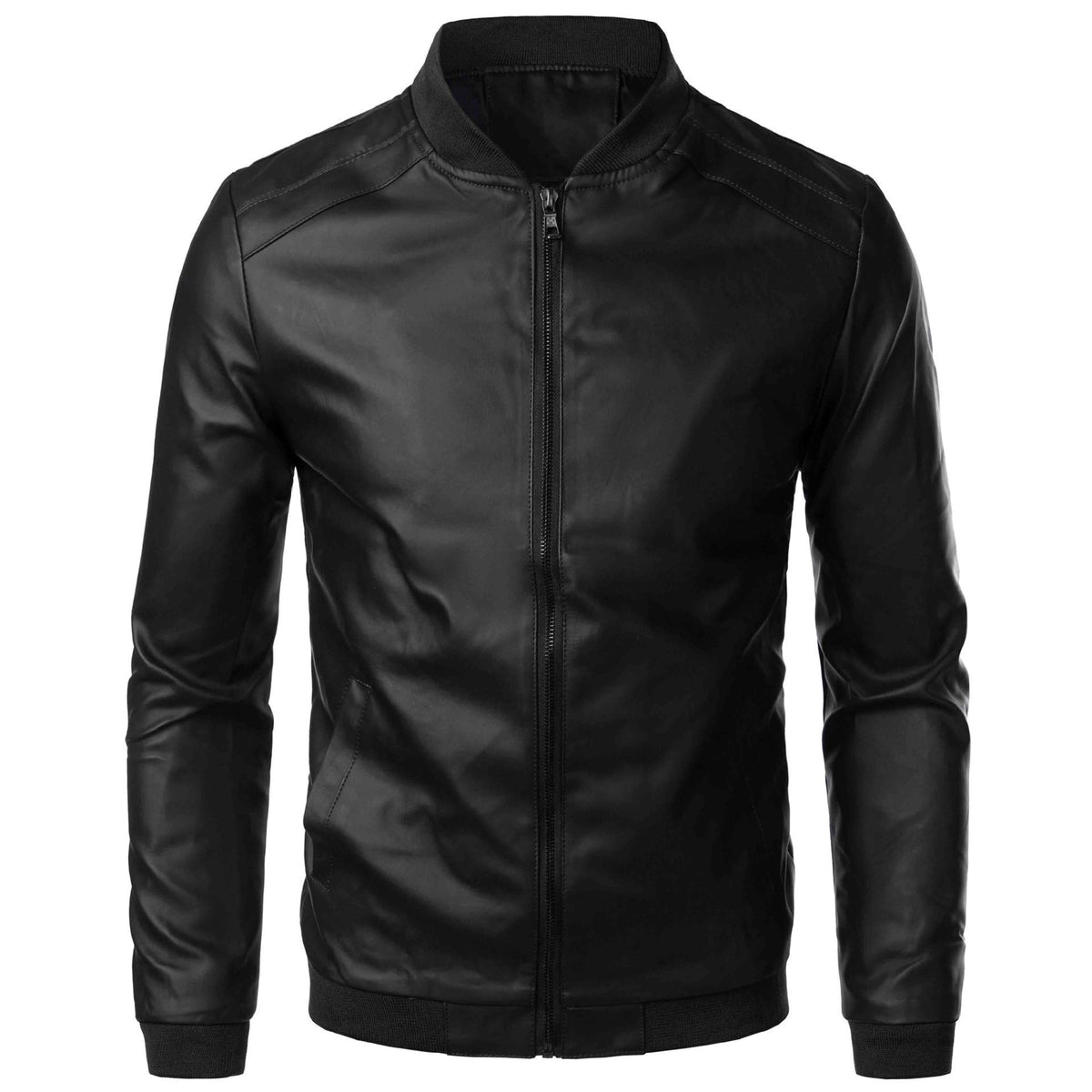 Men's Leather Jacket 2026 Foreign Trade Men's Clothing Large Size Leather Coat Winter Men's Pu Leather Jacket Baseball Collar Leather Jacket Coat