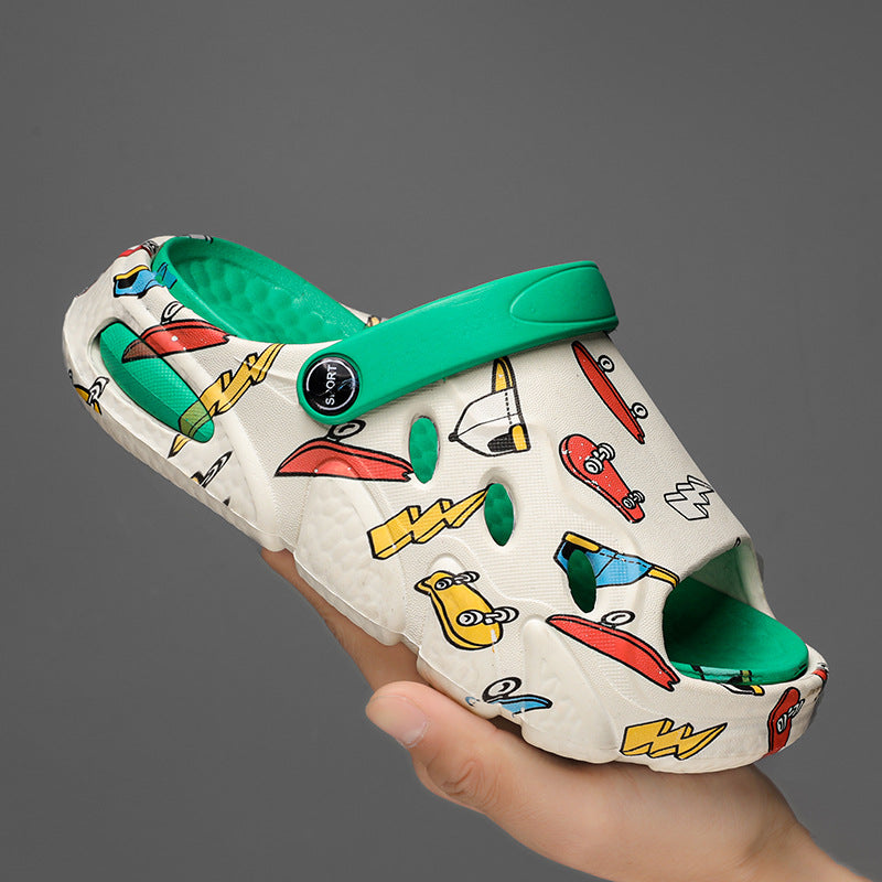 Children's Sandals for Boys and Girls, New Summer Flip-Flops, Soft-Soled Home Hot Style Outer Wear Two-Wear Sandals for Small and Medium-Sized Kidsren and Girls