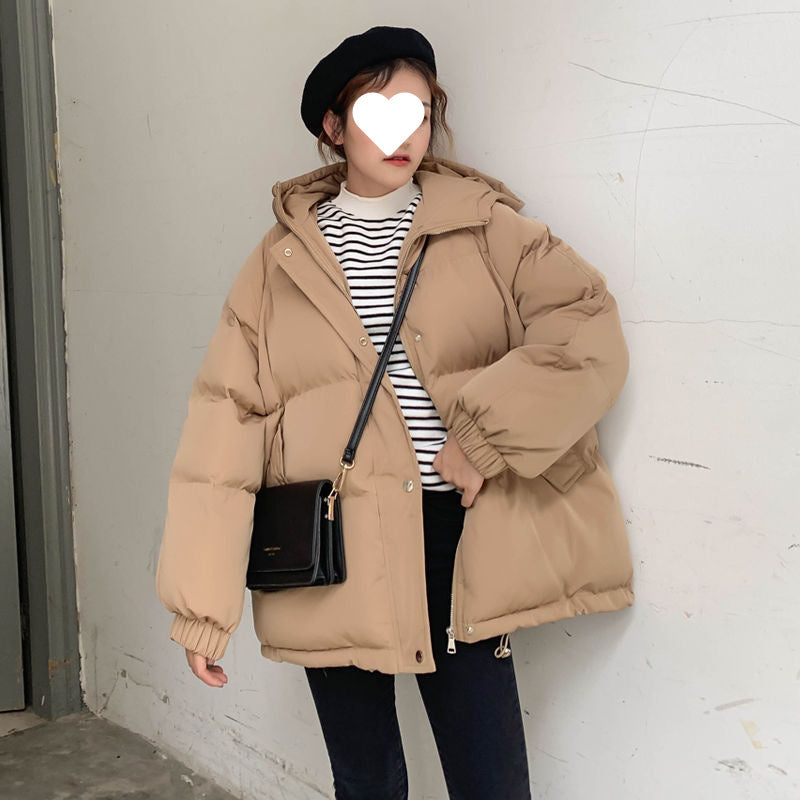 Women's Cotton Jacket 2025 New Style Student Padded Coat Thickened Winter Cotton Clothing Ins Trendy Loose Warm Hooded Jacket