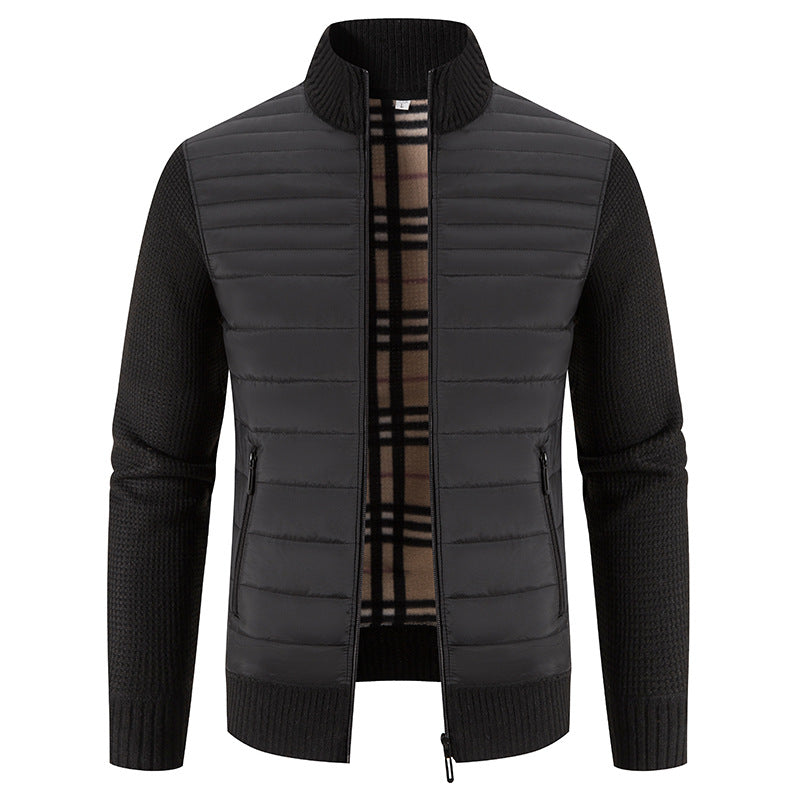 2022 New Style Collar Stitching Fashionable Casual Youth Zipper Cardigan Long-sleeved Slim-fit Men's Sweater Sweater