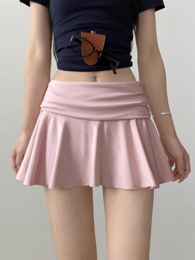 Black Sports Tennis Shorts for Women Summer New High-Waisted A-Line Shorts for Small People Anti-Exposure Pants and Skirts
