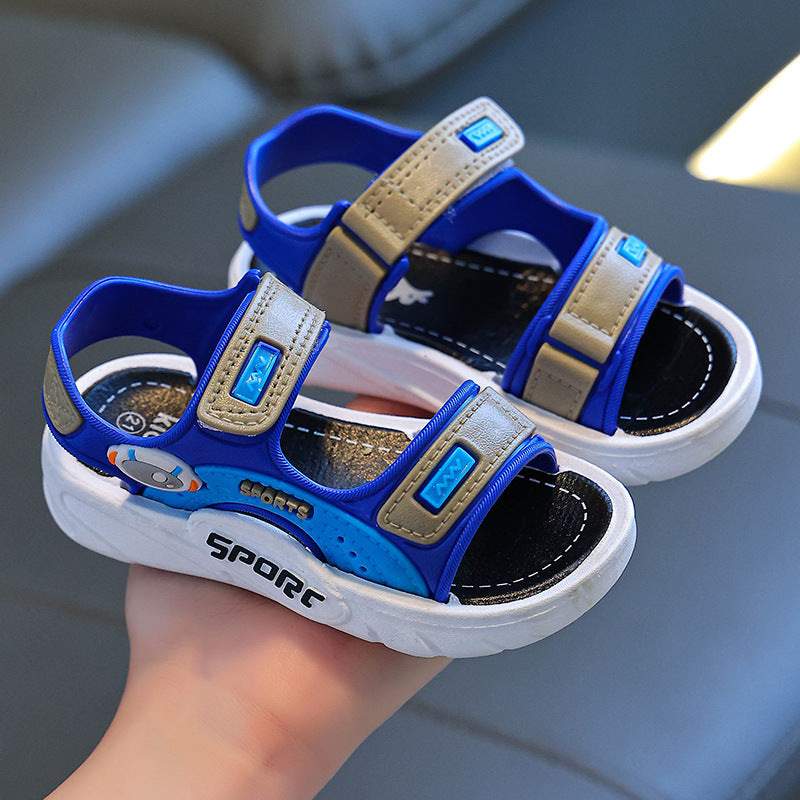 Boys Sandals 2024 New Summer Children's Shoes Small Medium Large Children's Soft Sole Little Boy Baby's Beach Shoes Trendy Shoes