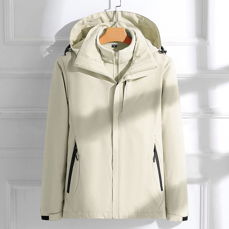 Jacket Bird's three-in-one detachable coat men's autumn and winter waterproof cold-proof warm mountaineering outdoor ski suit women