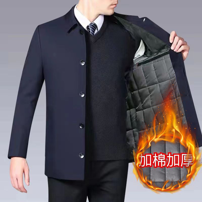 Manufacturer Wholesale Middle-Aged and Elderly Dad Jackets Men's Spring and Autumn Middle-Aged High-End Executive Jackets Button Casual Tops