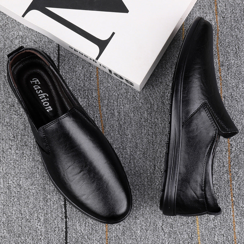 Summer New Soft Leather Beanie Shoes, Business Men's Casual Leather Shoes, Men's Shoes, Douyin Dropshipping Popular Men's Loafers