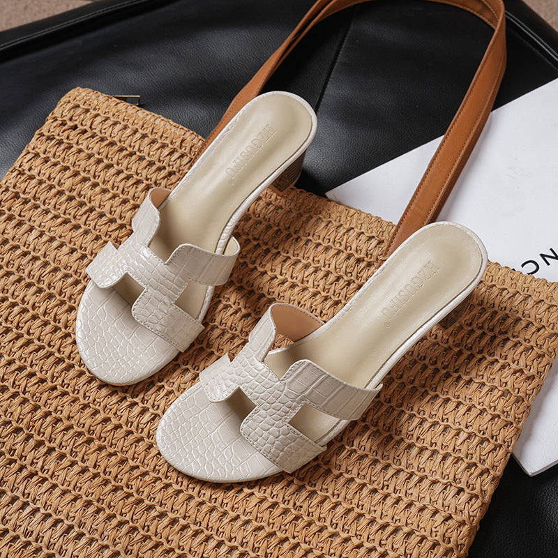 High-Heeled Shoes for girls 2026 New Summer Style, Elegant and High-End, Comfortable Thick-Heeled Sandals, Versatile 5cm Fashion Export