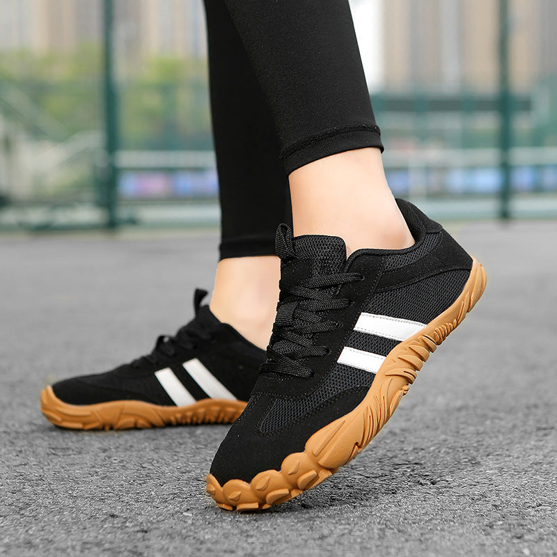 Factory Outlet Flying Woven Wide Shoe Last Barefoot Shoes Soft Sole Non-slip Indoor Fitness Shoes Couple Flat Foot Sports Casual Shoes
