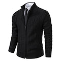 Amazon Men's Sweater Autumn and Winter Middle-aged and Young People's Vertical Collar Sweater Coat Men's Trendy Knitted Cardigan Jacket