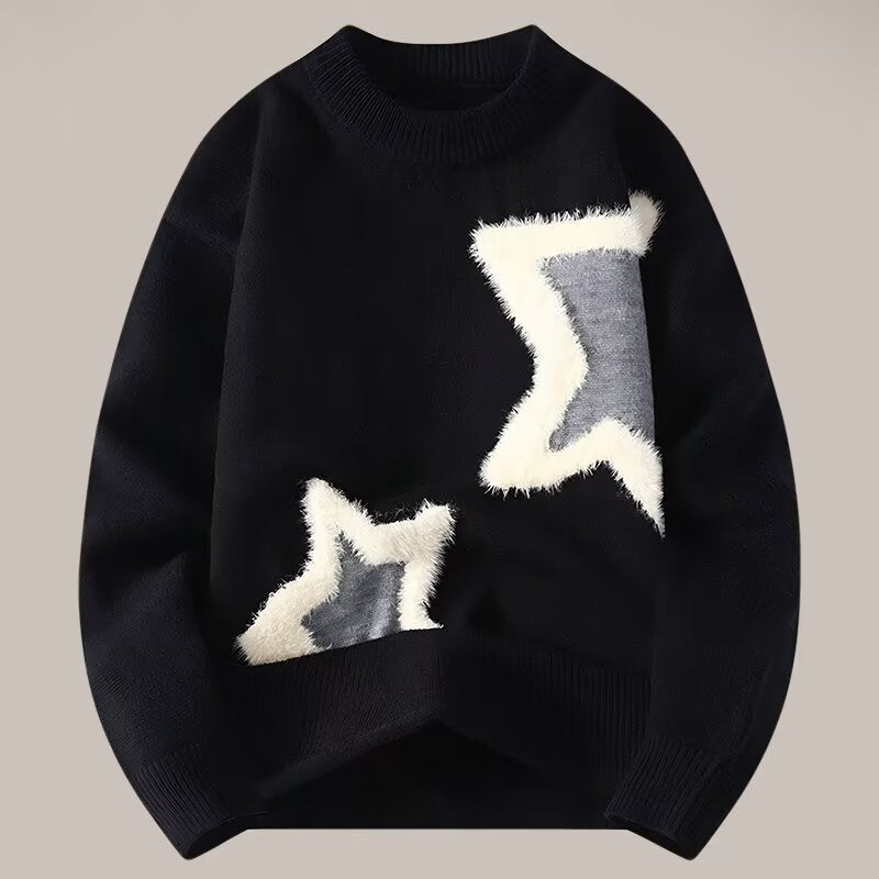 Youth Niche Design Sense Sweater Men's Autumn and Winter Warm Sweater Trendy Brand Men's Inner Base Sweater Trendy
