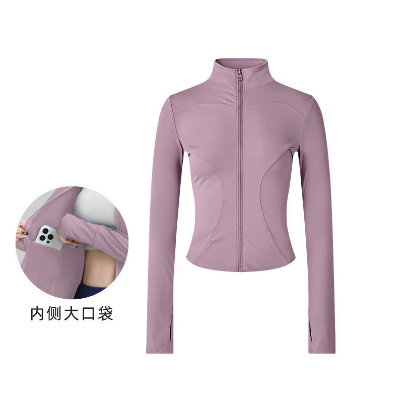 Fitness Training Yoga Clothes for Women, Spring Long-Sleeved, High-Elastic, Quick-Drying, Breathable Sports Jackets, Tight-Fitting, Slimming Fitness Clothes