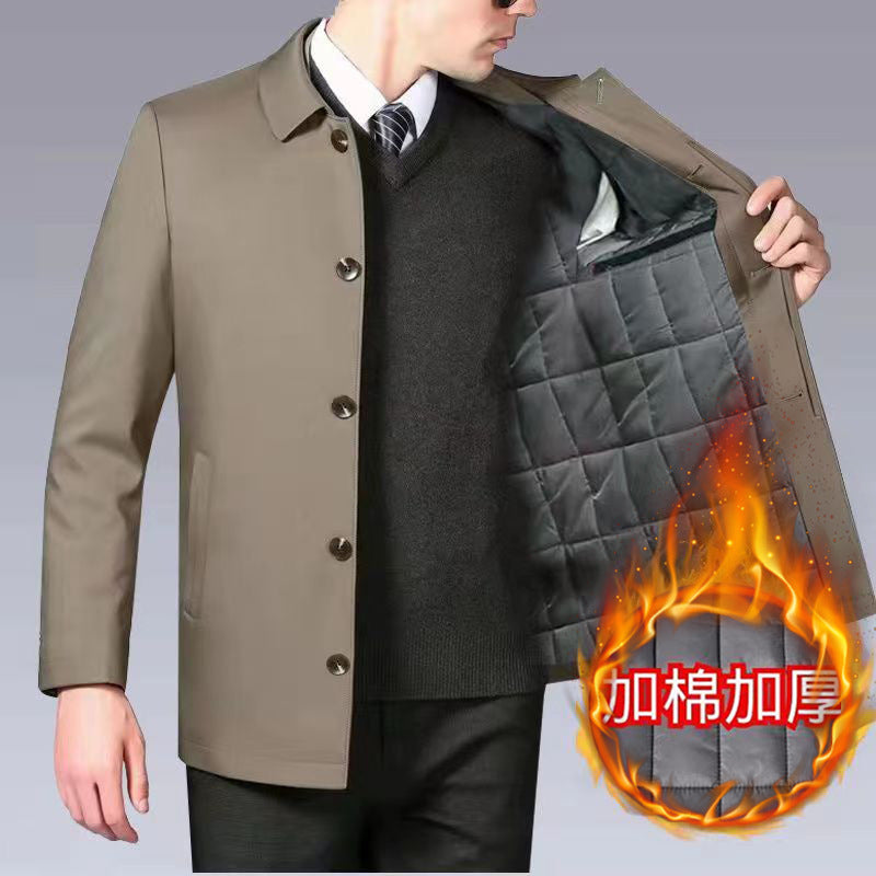 Manufacturer Wholesale Middle-Aged and Elderly Dad Jackets Men's Spring and Autumn Middle-Aged High-End Executive Jackets Button Casual Tops